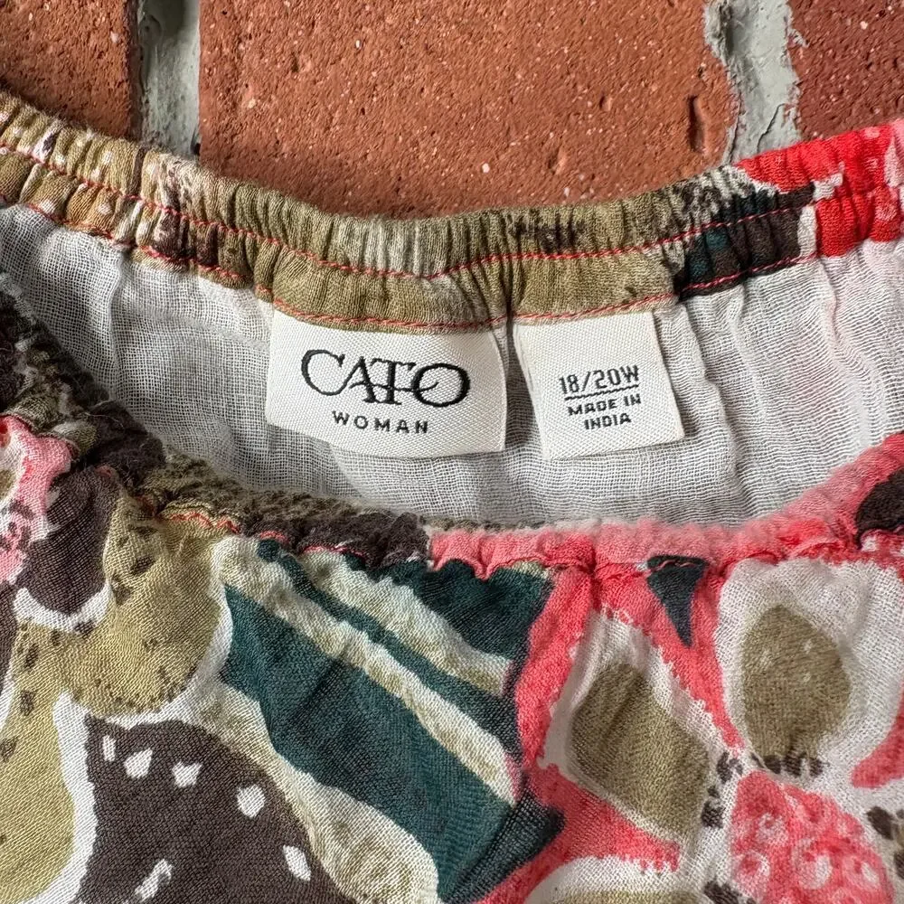 Vintage Cato Patchwork Tiered Multicolor Floral Paisley Scarf Skirt Boho 18-20 - Picture 2 of 10